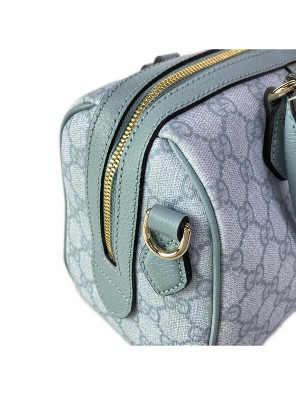 ★SOLD★ Gucci Handbag GG Supreme Ophidia Light Blue Mini Boston Leather - Picture 15 of 15